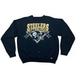 Vintage 90s NFL Pittsburgh Steelers Logo 7 Helmet Crewneck Sweatshirt XL 23x24